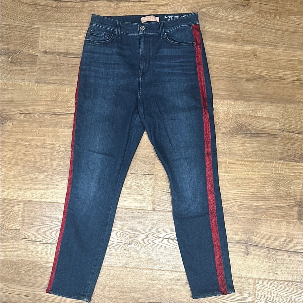 7 For All Mankind - Women's Jeans with Red Stripe